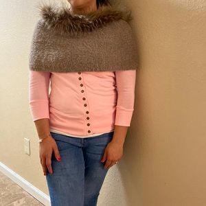 Fluffy faux fur Capelet Scarf / shawl, new no tags